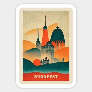 Budapest Retro Travel Sticker